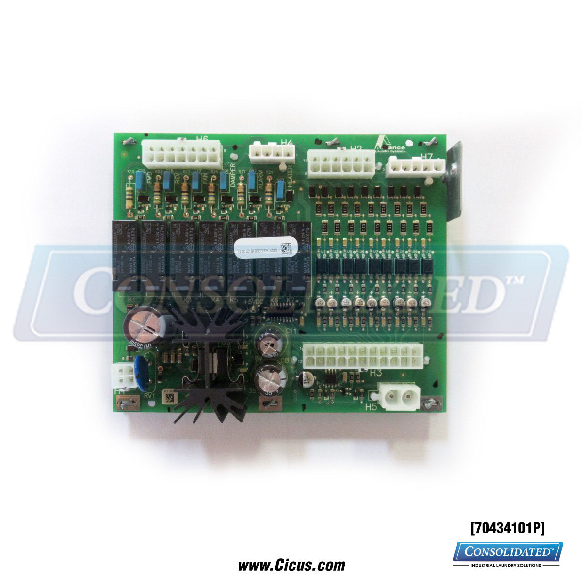 Alliance Laundry Assy OPL Control Board Tumbler IO [70434101P] - Top View