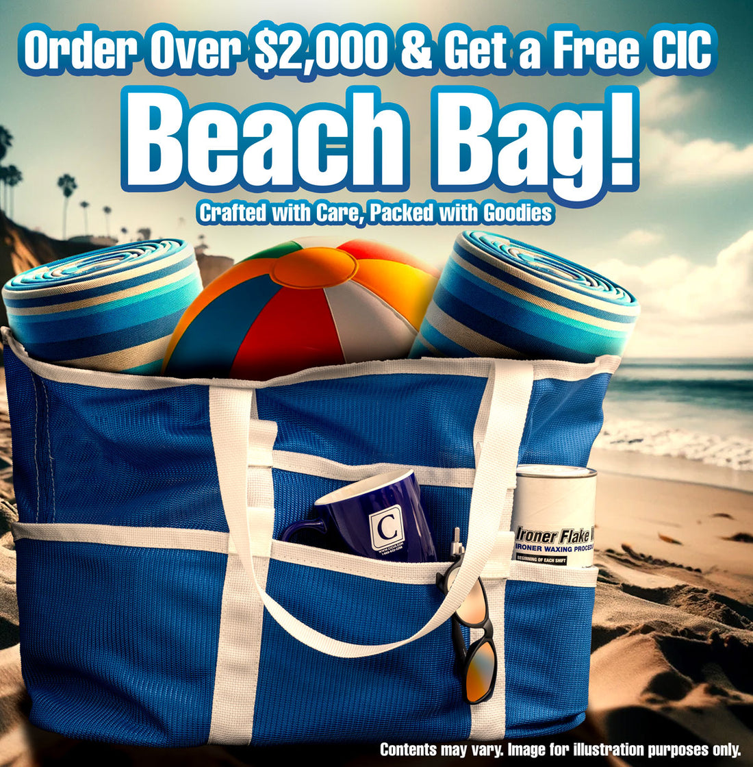 Get a Free CIC Beach Bag with Orders Over $2,000!