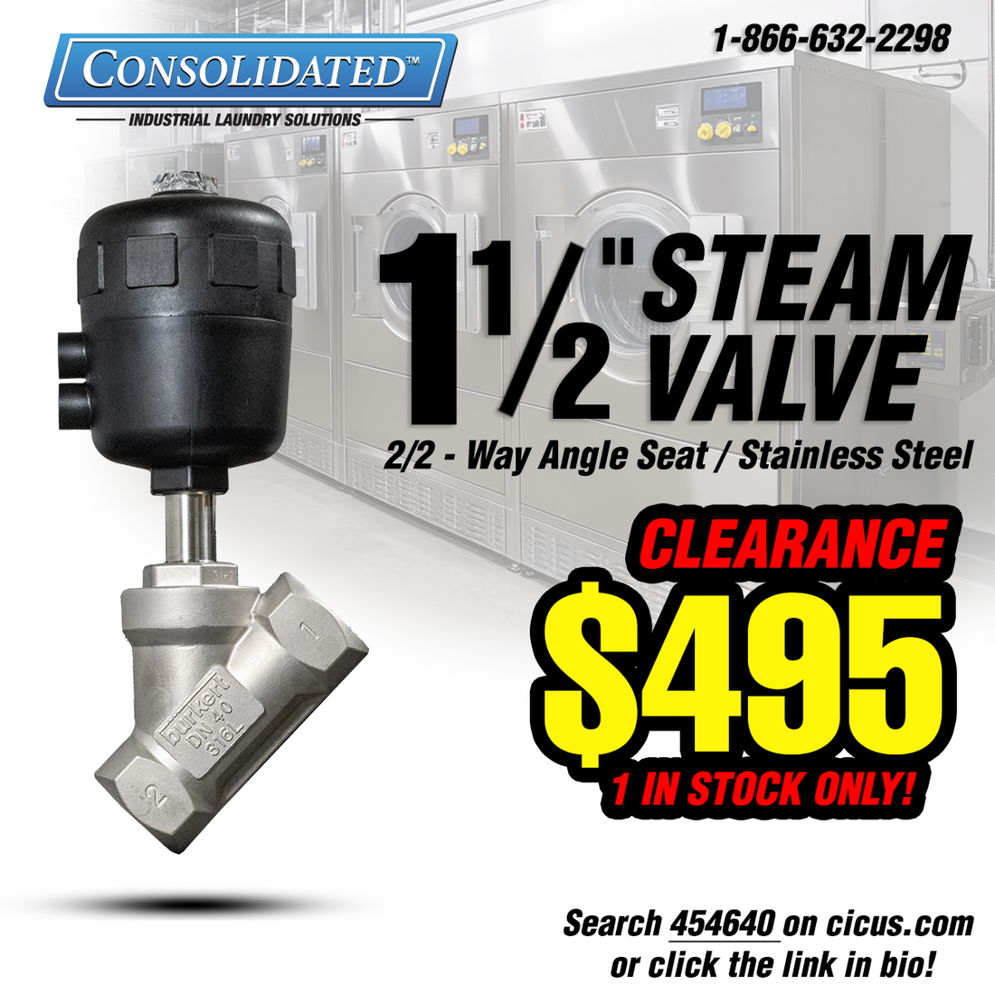 Why the Burkert 1 1/2" Angle Steam Valve is Essential for Your Commercial Laundry