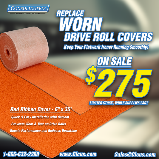 Maximize Your Flatwork Ironer’s Potential: The Importance of Replacing Worn Drive Roll Covers