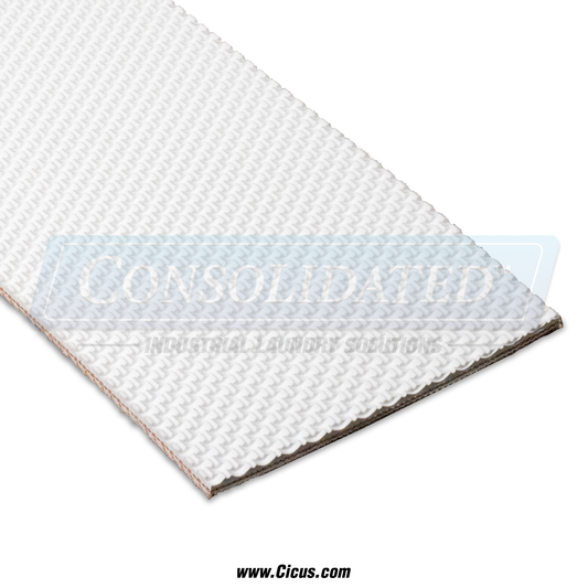 CIC White Pebbletop Ironer Belt Roll, 3″ – WPT3100