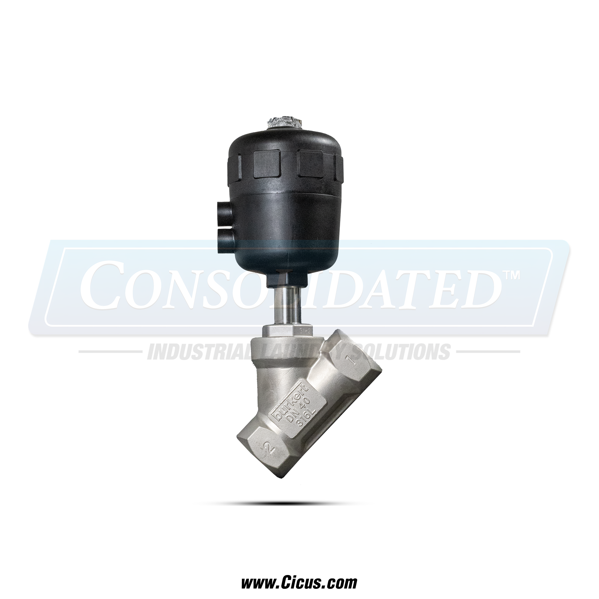 Burkert 1-1/2" Stainless Steel 2/2-Way Angled Steam Valve [454640]