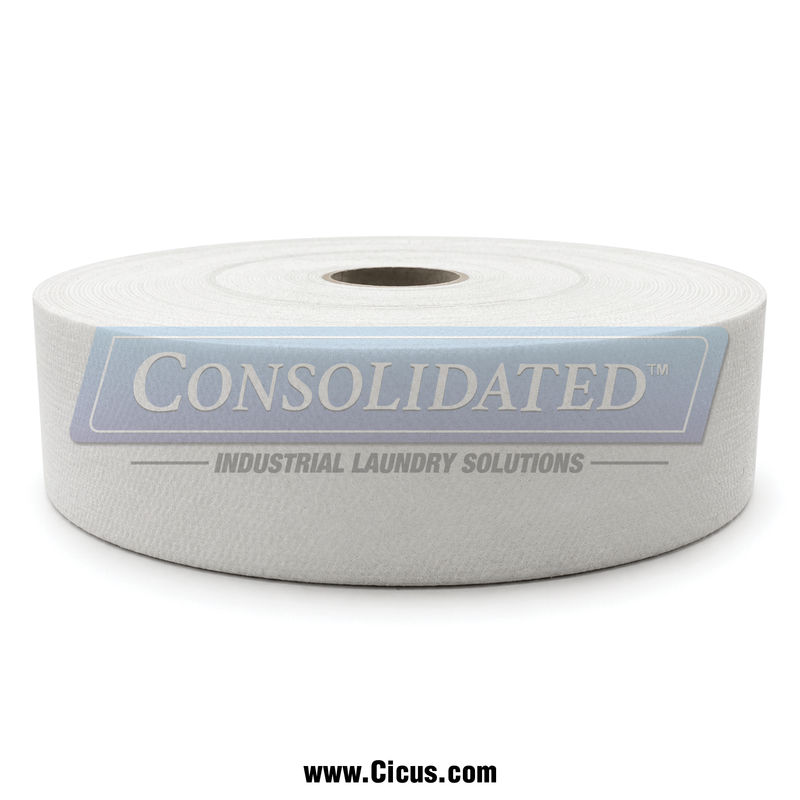 CIC Ultra Plus polyester ironer belt roll, 4 inch wide white needle felt wound on a cardboard core