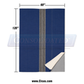 Coronet Royal Blue wax and clean cloth with silicone flap and center mesh for commercial flatwork ironers, 60 × 120 inches with dimensions shown, SKU 440HORC.