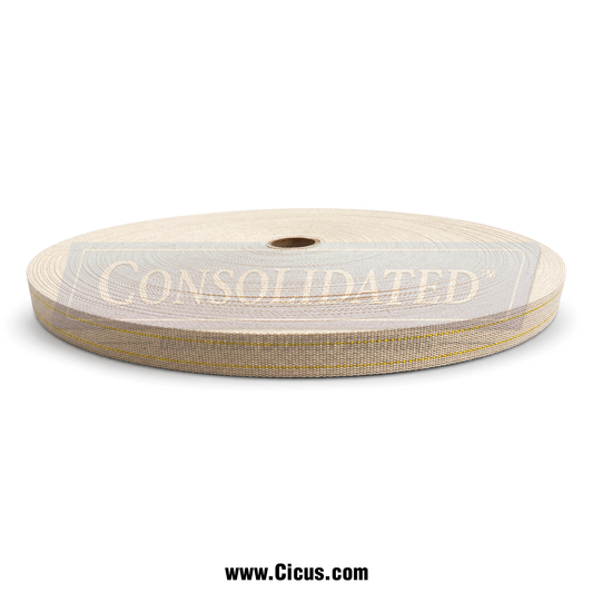 CIC Dual Yellow Tracking Cotton Flatwork Ironer Belt Roll, 1 inch - CTN-1