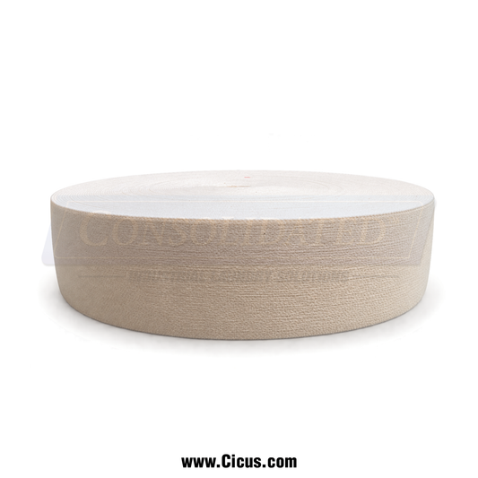 Elastic ironer belt roll, 3.5 inch width, 50 meter roll, SKU 23-25387-001055