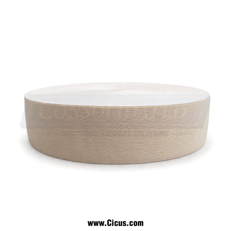 Elastic ironer belt roll, 3.5 inch width, 50 meter roll, SKU 23-25387-001055