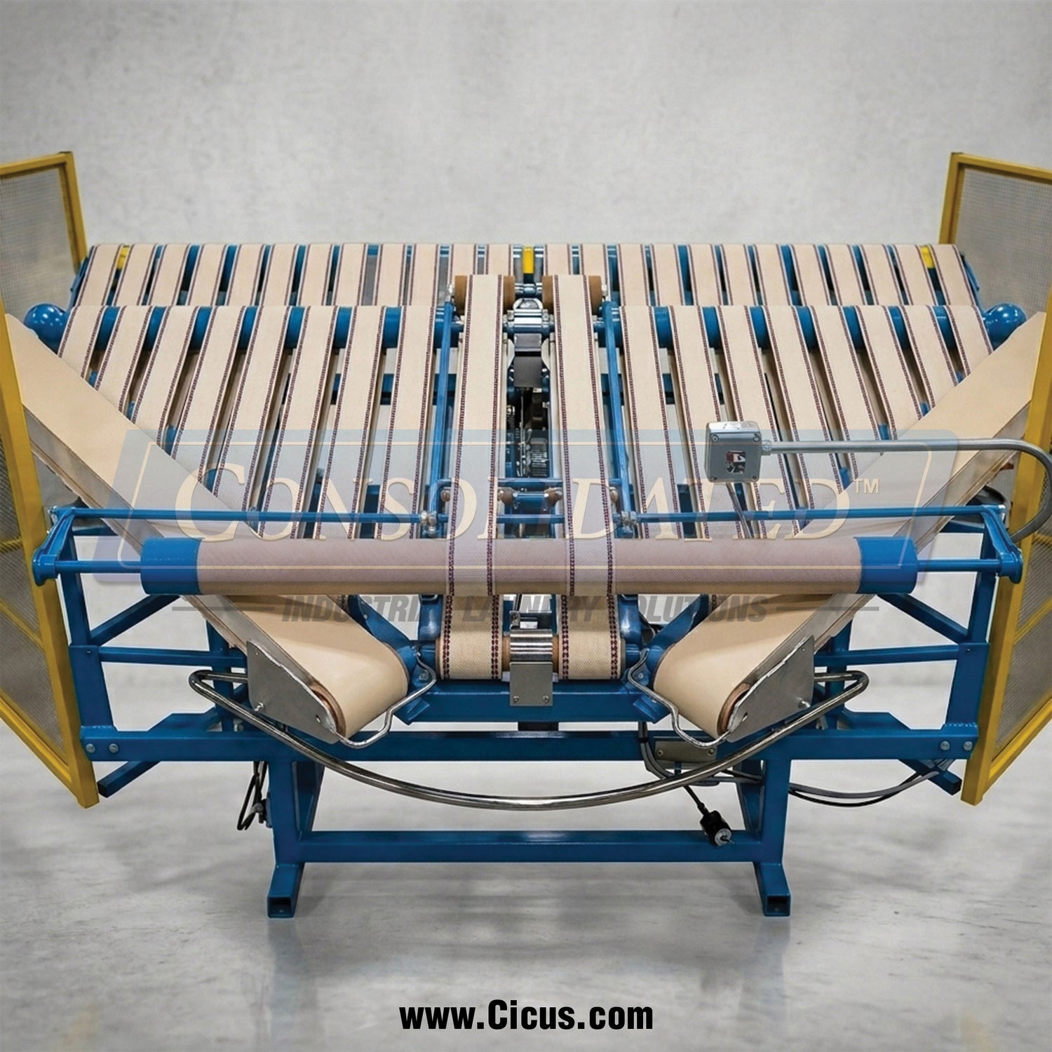 Cicus Replacement Polyflake Belt Ribbon - 97 -Chicago Dryer Compatible  [1003-982] - Rolled Top View Showing Inside Track and Lacing On Each End