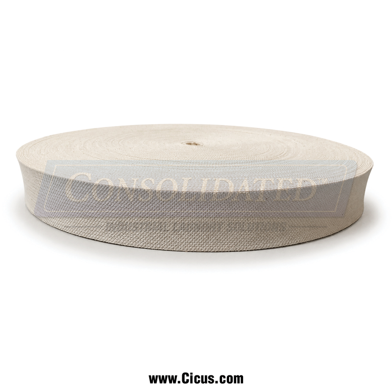 CIC Cotton Ironer Belt Roll, Natural Rubber Grip Backing 2 inch x 100m - 18-19850