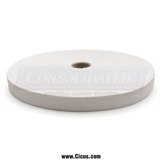 CIC-1108E white elastic ironer belt roll, 1 inch width, 108 foot roll