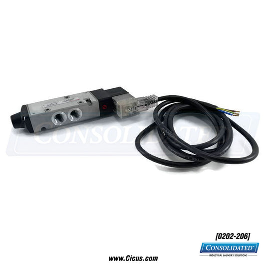 0202-206 – Chicago Dryer Internal Air Valve, 1/4″ NPT, 24 VAC, 4-Way
