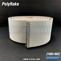 Cicus Replacement Polyflake Belt Ribbon - 97 -Chicago Dryer Compatible  [1003-982] - Front View Showing Lacing