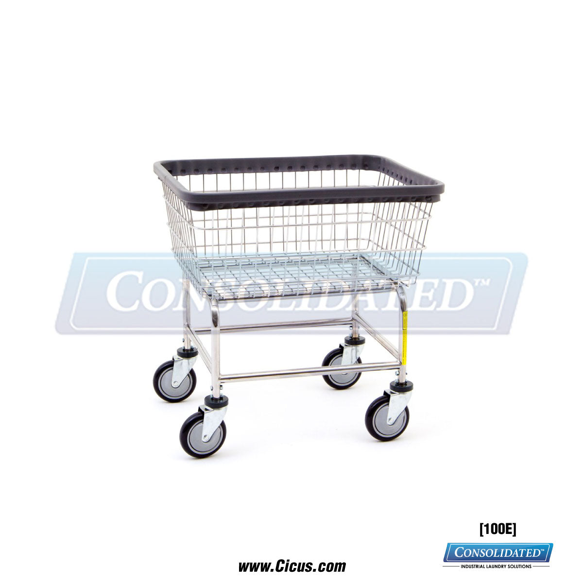 R & B Wire Standard Laundry Cart [100E] - Front View