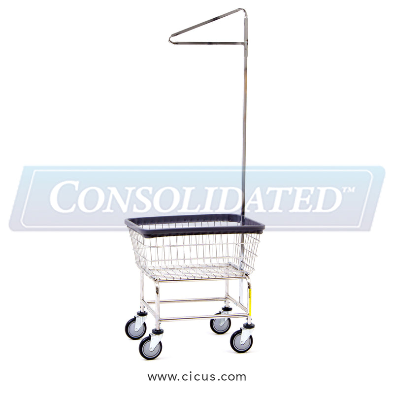 100E91 – R & B Wire Standard Laundry Cart, 2.5 Bushel w/ Single Pole Rack