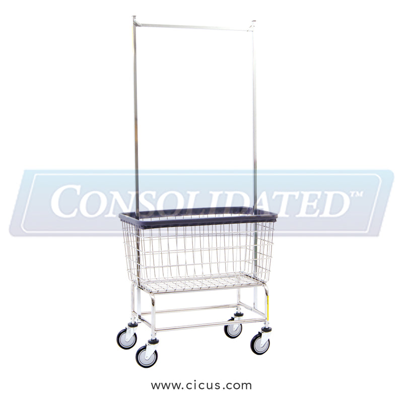 200F56 – R & B Wire Laundry Cart, 4.5 Bushel Large Capacity w/ Double Pole Rack