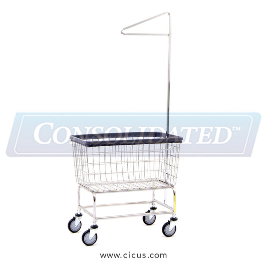 200F91 – R & B Wire Laundry Cart, 4.5 Bushel Large Capacity w/ Single Pole Rack