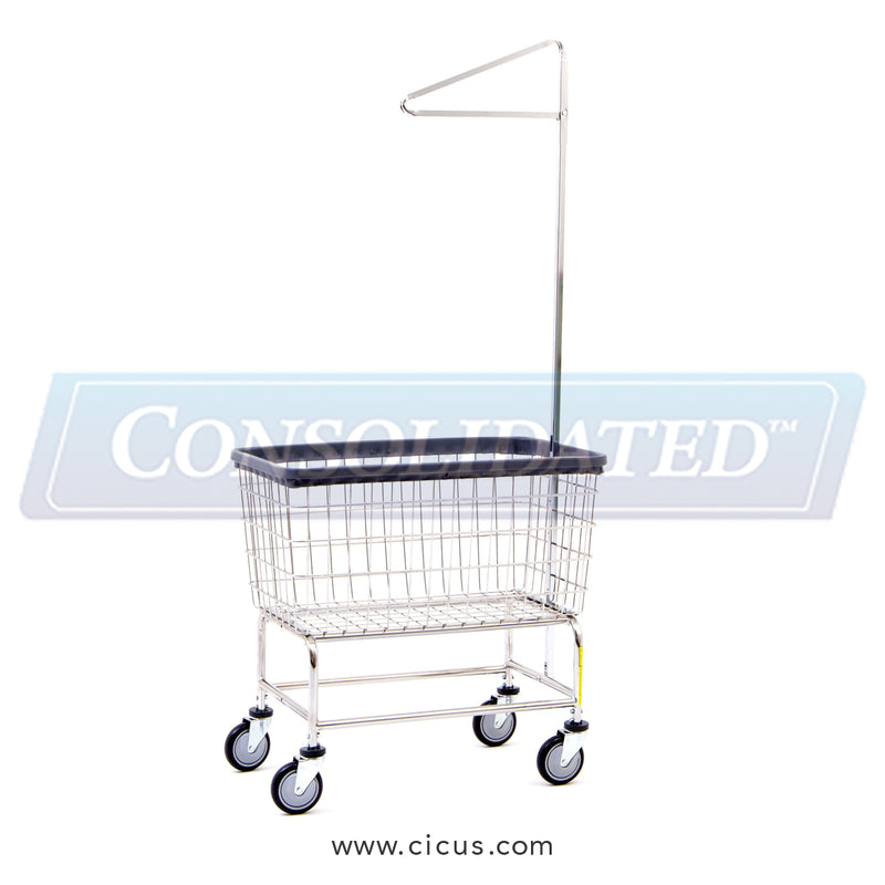 200F91 – R & B Wire Laundry Cart, 4.5 Bushel Large Capacity w/ Single Pole Rack