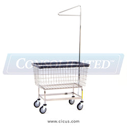 R & B Wire Mega Capacity 'Big Dog' Laundry Cart w/Single Pole Rack (201H91)