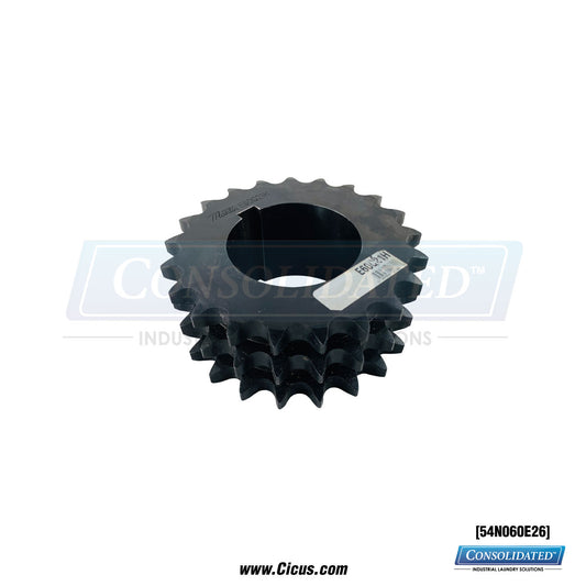 Milnor Sprocket, E60Q26H Triple Bushing Q1 – 54N060E26