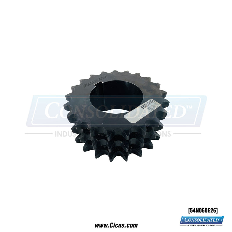 Milnor Sprocket, E60Q26H Triple Bushing Q1 – 54N060E26