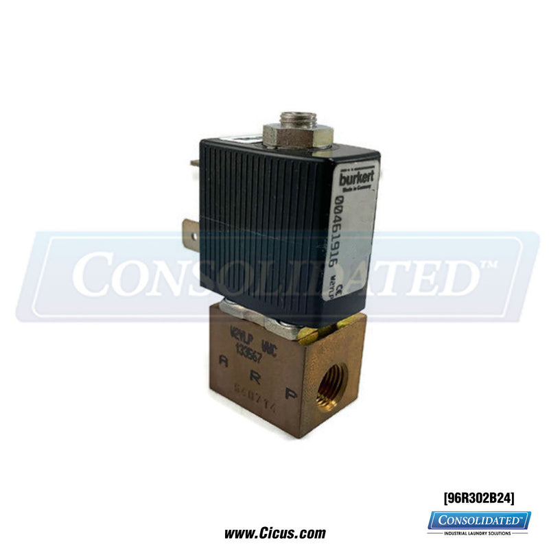 Milnor Air Pilot Valve, 1/8" 3-Way NO 24V 50/60Hz – 96R302B24