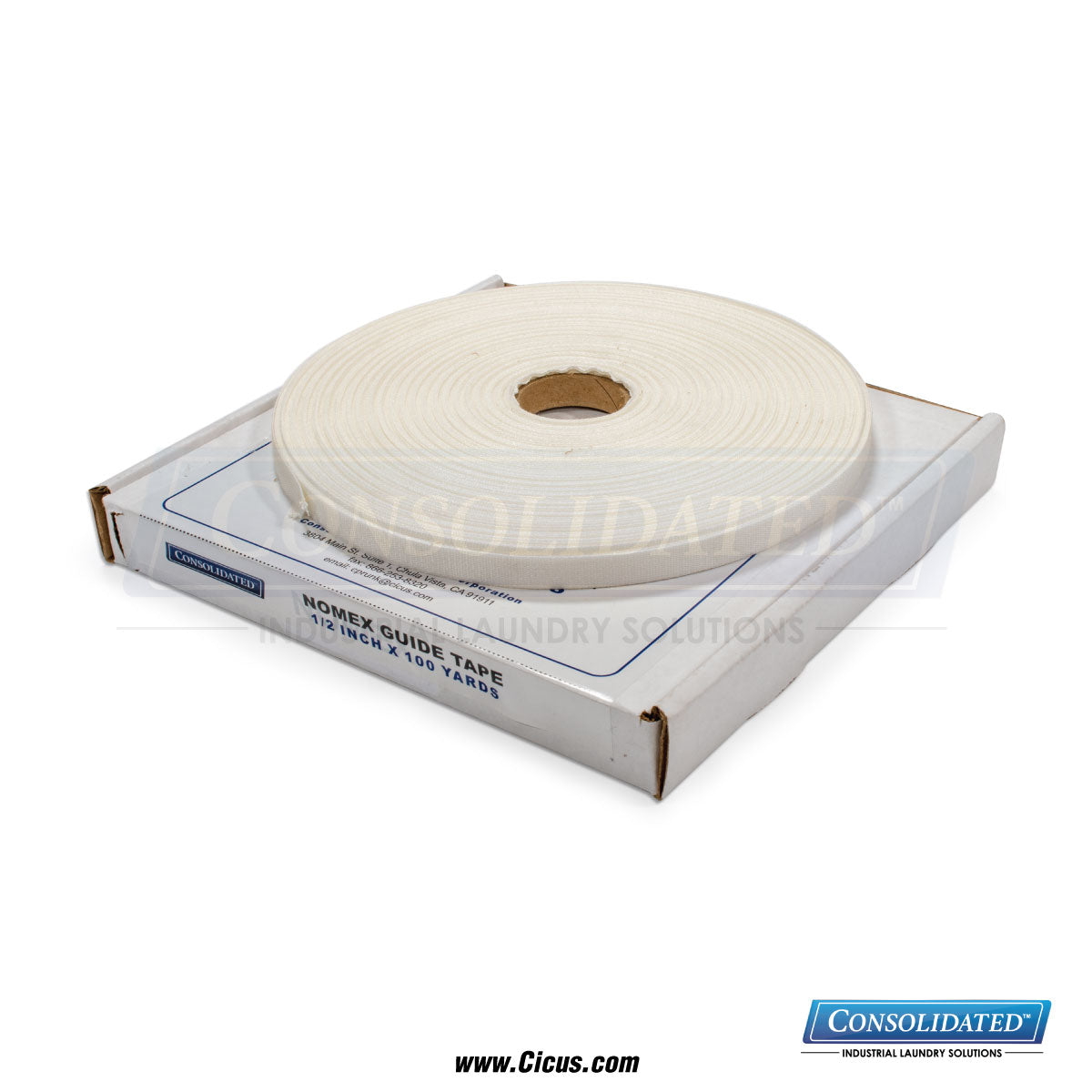 Nomex 1/2 In x 100 Yd  Guide Tape Spool [CIC-1/200N] - Front View