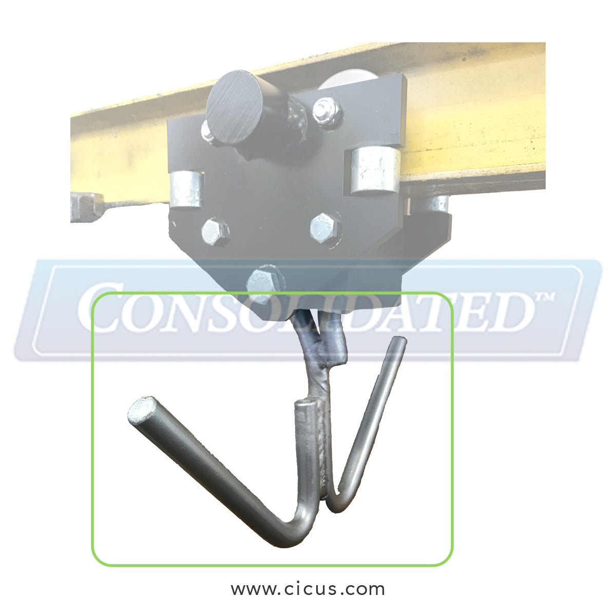 Speed Check Trolley Replacement Hook - Double / Perpendicular (SC100-PRHK)