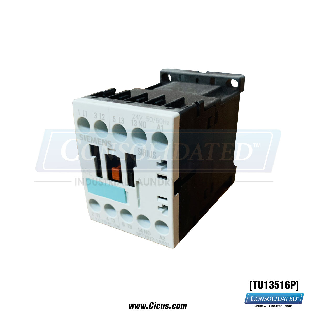 Alliance Laundry Systems Dryer Contactor 24VAC IEC 12A w/AUX [TU13516P]