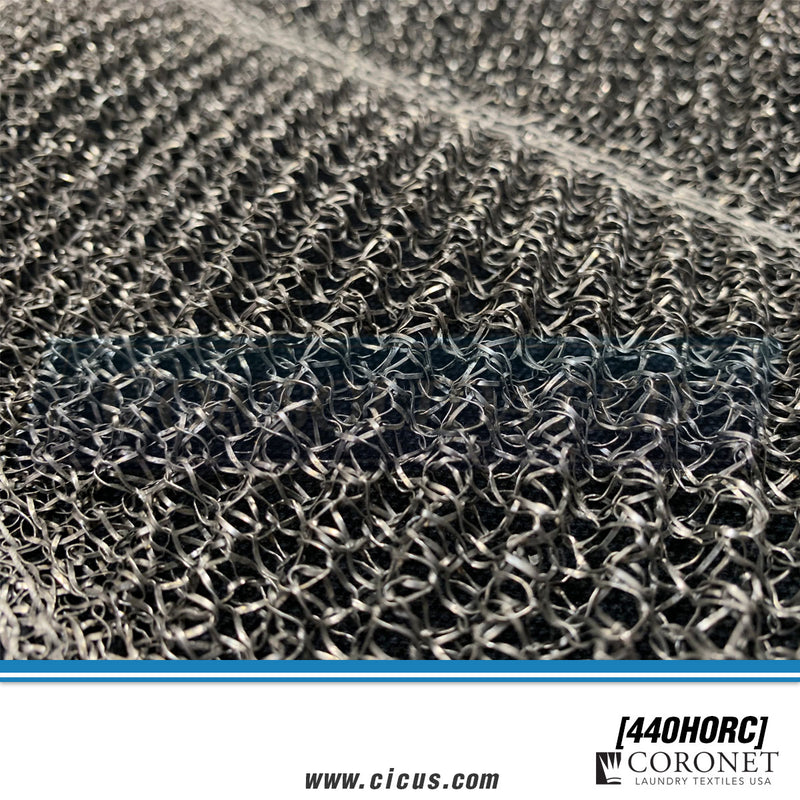 Close-up of the center mesh on the Coronet Royal Blue wax and clean cloth for commercial flatwork ironers, showing the textured cleaning surface, SKU 440HORC.