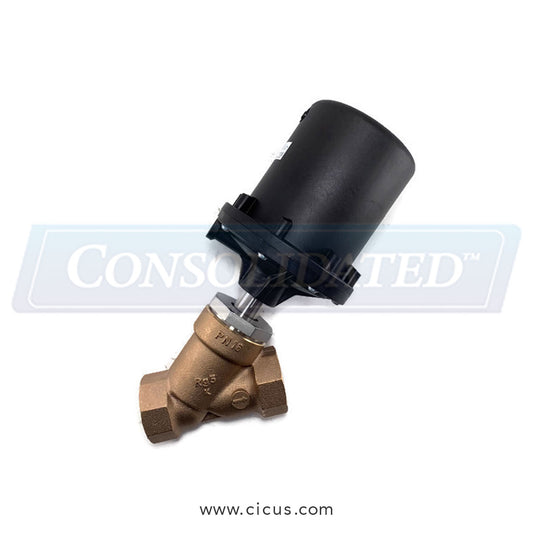 GEMU Angle Seat Valve, 2.5 inch bronze body with PTFE seal and pneumatic actuator, SKU 554065D319512.
