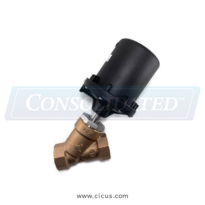 GEMU Angle Seat Valve, 2.5 inch bronze body with PTFE seal and pneumatic actuator, SKU 554065D319512.