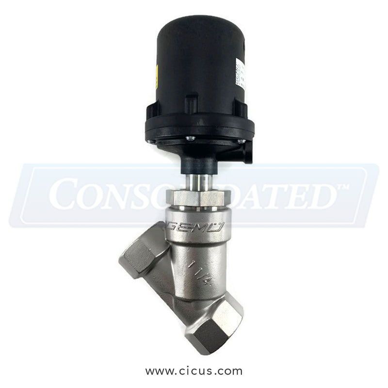 GEMU Angle Seat Globe Valve, 0.5″ NPT NC SS – 554015D3D37511