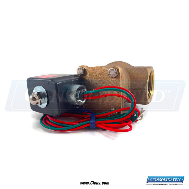 Milnor Compatible Valve, Hays 1.25 inch with wire leads, back angle, SKU 96P151A71