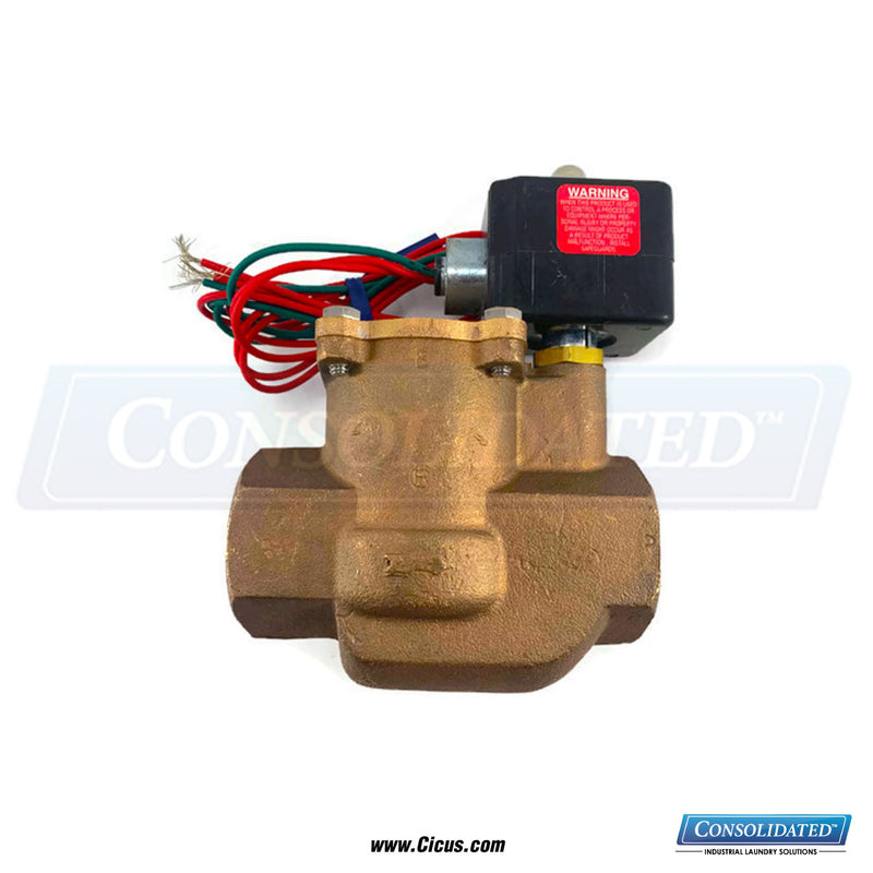 Hays 1.25 inch solenoid valve, 240V, compatible with Milnor, SKU 96P151A71